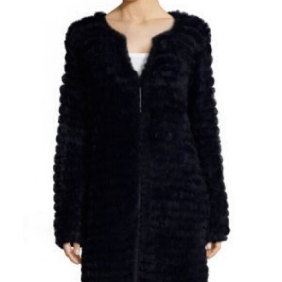 Adrienne Landau Jackets & Blazers - 🖤 Adrienne Landau Real Rabbit Fur Knit Jacket Black Soft Mobwife Whimsigoth L